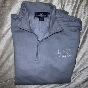 Vineyard vines dusty blue/grey classic quarter zip